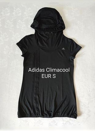 Фірмова футболка для бігу adidas climacool дихаюча спортивна футболка з каптуром