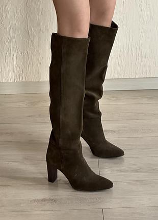 Чоботи zara, zara, чоботи натуральна замша, високі чоботи zara, ботфорти zara, сапоги зара, высокие замшевые сапоги zara