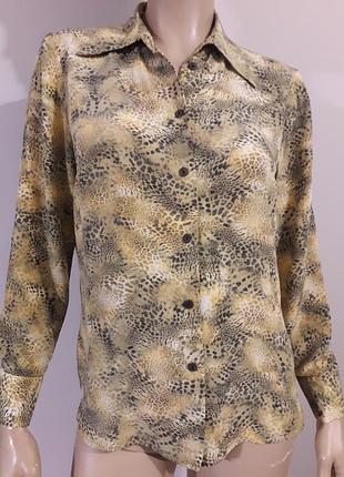 Вінтажна шовкова блуза блузка сорочкаelegance леопардовий принт