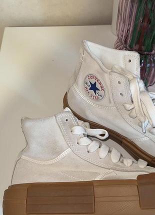 Converse chuck taylor all star cruise натуральная кожа, замш свет серый 408 фото