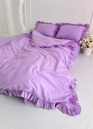 👍👍 постель рюши с цветами бязь лаванда