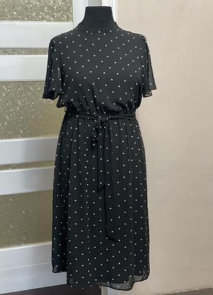 Шикарне шифонове плаття в горошок