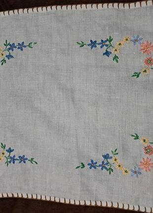 28x45 винтажная хлопковая вышитая салфетка