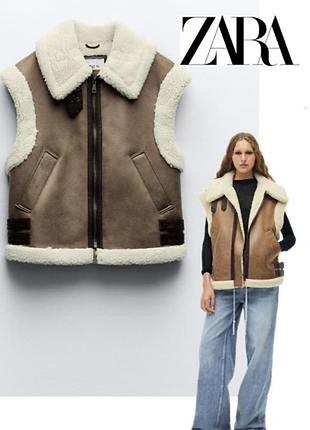 Жилет из искусственной овчины от zara