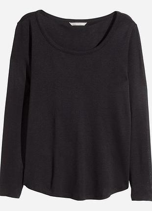 Чорний лонгслів h&amp;m 7