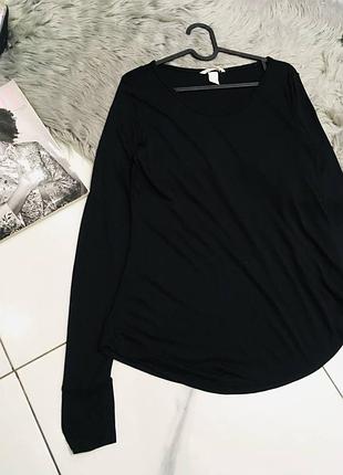 Чорний лонгслів h&amp;m 4