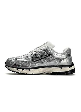 Женские кожаные кроссовки с сеткой nike p-6000 🆕 кроссовки найк на весну