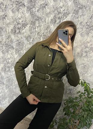 Джинсовый пиджак жакет джинсовая куртка с поясом warehouse