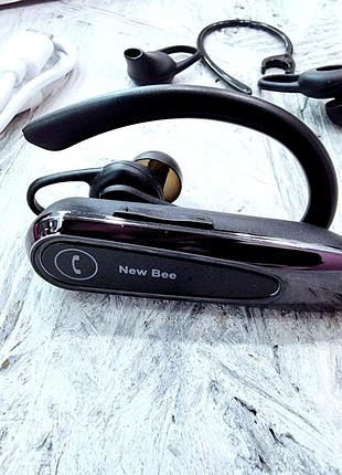 Гарнитура bluetooth new bee lc-b45 black + чехол4 фото