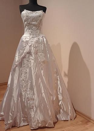 Корсетное свадебное платье со стразами и камешками xs,s,m,l,xl