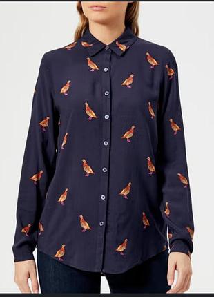 Натуральна брендова сорочка в пташках
