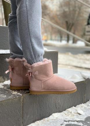 🌺🎀ugg bailey mini pink🎀🌺розовые угги с бантом, зима мех