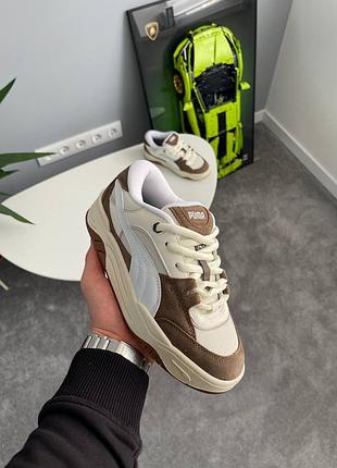 Женские кроссовки style puma-180 white brown, тренд сезона,