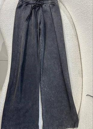 Штаны спортивные графит широкие3 фото