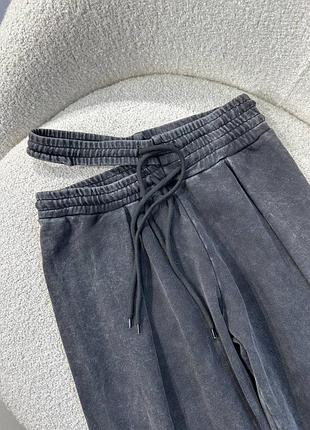 Штаны спортивные графит широкие2 фото