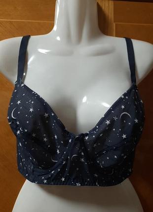 Красивый мягкий бюстгалтер р.36 dd от george,косточки, просвечивает, звездочки, месяцы