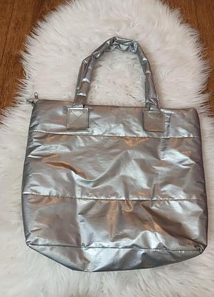 Сумка дута , срібна сумка