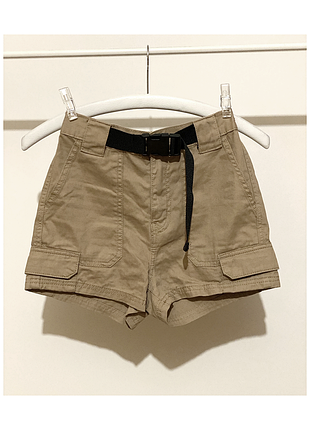 Xxs натуральные шорты женские глубокая посадка хаки свет коричневые