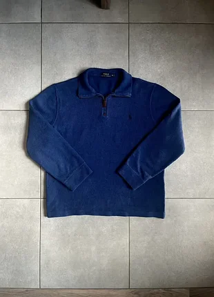 Трикотажная зипка кофта коттоновая  ralph lauren с застежкой-молнией 1/3  m