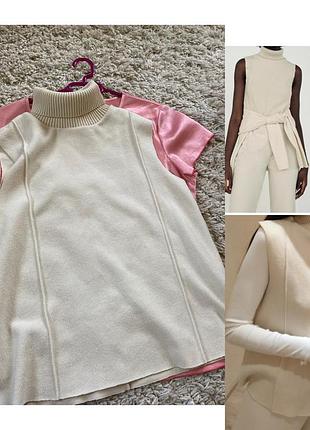 Базовий світлий молочний гольф без рукавах,zara,p.s-m