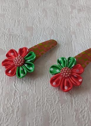 Акцвя! аксесуари прикраси для волосся. шпильки затискачі заколки клік-клак хлопавки бантики з квітами v.j.v.