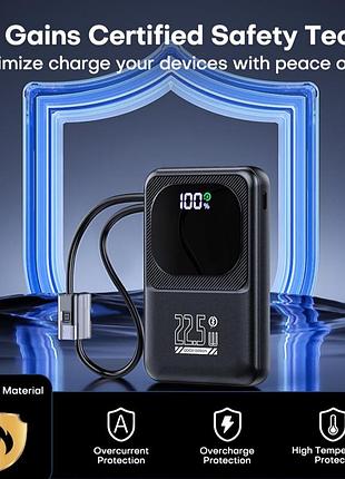 Повербанк, 10000 mah заряжается 3,5 часа и хватает на два заряда телефона.
компактный,но тяжеленький.4 фото
