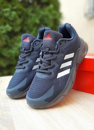 Мужские качественные и стильные кроссовки adidas zx350 синие с красным