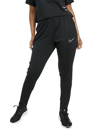 Женские чёрные зауженные спортивные штаны retro nike air generate leather shoe store оригинал найк драй фит