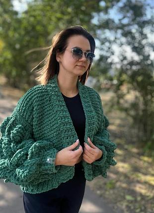 Вʼязаний плюшевий кардиган