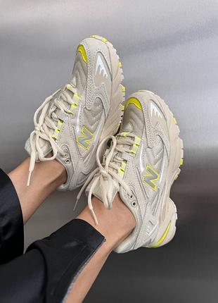 Женские кроссовки new balance 725 beige / yellow premium