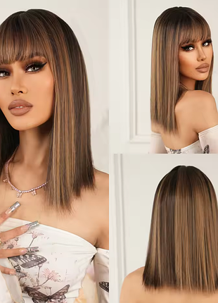 Женский термостойкий парик с чёлкой ❤️
