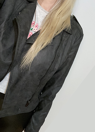 Eur 42 новая косуха street one кожаная эко кожа темно серая с напылением