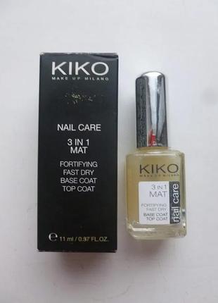 Лак базовое покрытие для ногтей 3 в 1 kiko milano италия укрепляющий