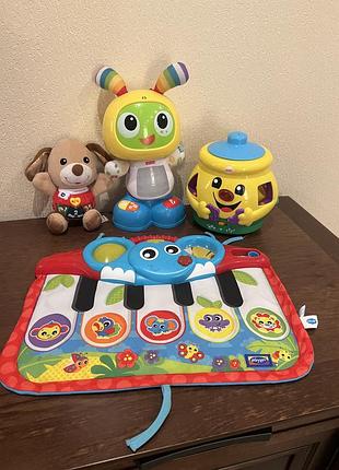 Музичні інтерактивні іграшки fisher price vtech baby team піаніно робот горщик куб