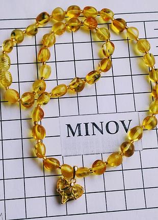 Чокер minov 3163 из янтаря медовый оттенок 37-39 см2 фото