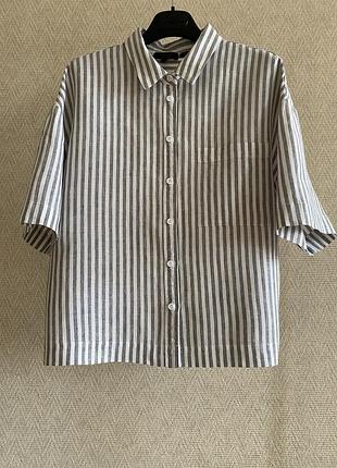 Льняная рубашка в полоску manor pure linen