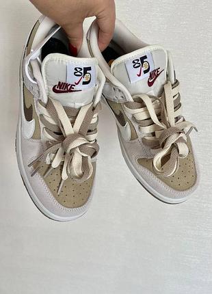 Кроссовки nike sb dunk low se 85 double swosh grey/khaki bear