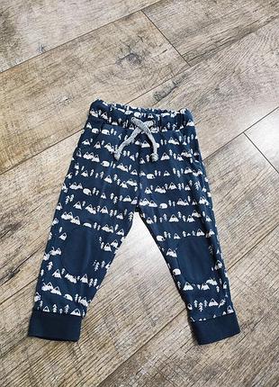 Штаны, джоггеры хлопковые, mothercare, р. 80-86, 12-18мес., длинна 44см