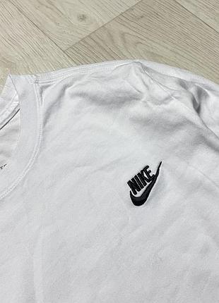 Чоловічий білий лонгслів nike, розмір m 3