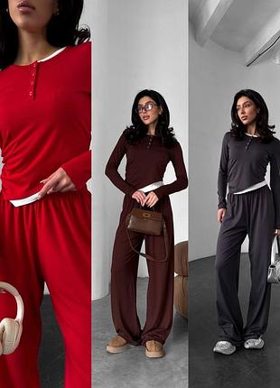 Стильний комплект з трикотажу zara для повсякденного життя