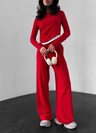 Стильний комплект з трикотажу zara для повсякденного життя