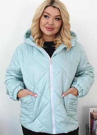 Куртка бомбер жіноча коротка з капюшоном на весну весняна демісезонна легка базова чорна сіра бежева зелена батал велика