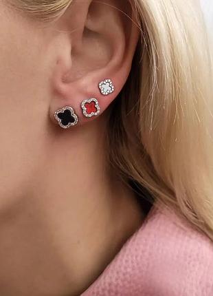 Серьги гвоздики женские с камнями (комплект) dekolie mk1295 золотой
