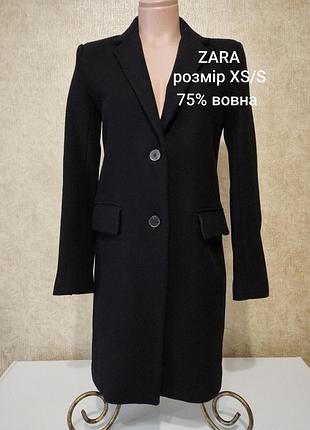 Базовое черное пальто zara размер 36/34