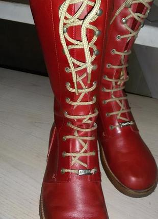 Angulus (дания)- трендовые красные кожаные сапоги р. 38 (24,5см)