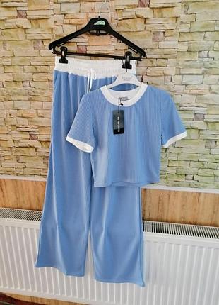 Літній костюм комбінезон у рубчик