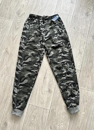 Камуфляжні тритатажні спортивні штани m l 3xl 4xl брюки хакі на манжеті трикотаж весна літо мілітарі