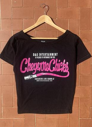 Оригінальна жіноча футболка майка y2k dolce & gabbana cheyenne chicks crop top t shirts size s
