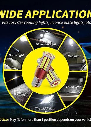 Светодиодная автолампа t10 w5w 57smd 3014 6000k 12v 1шт 7