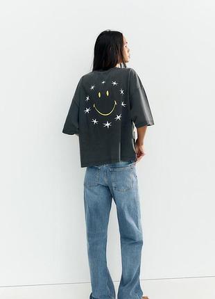 Футболка жіноча сіра смайл zara new